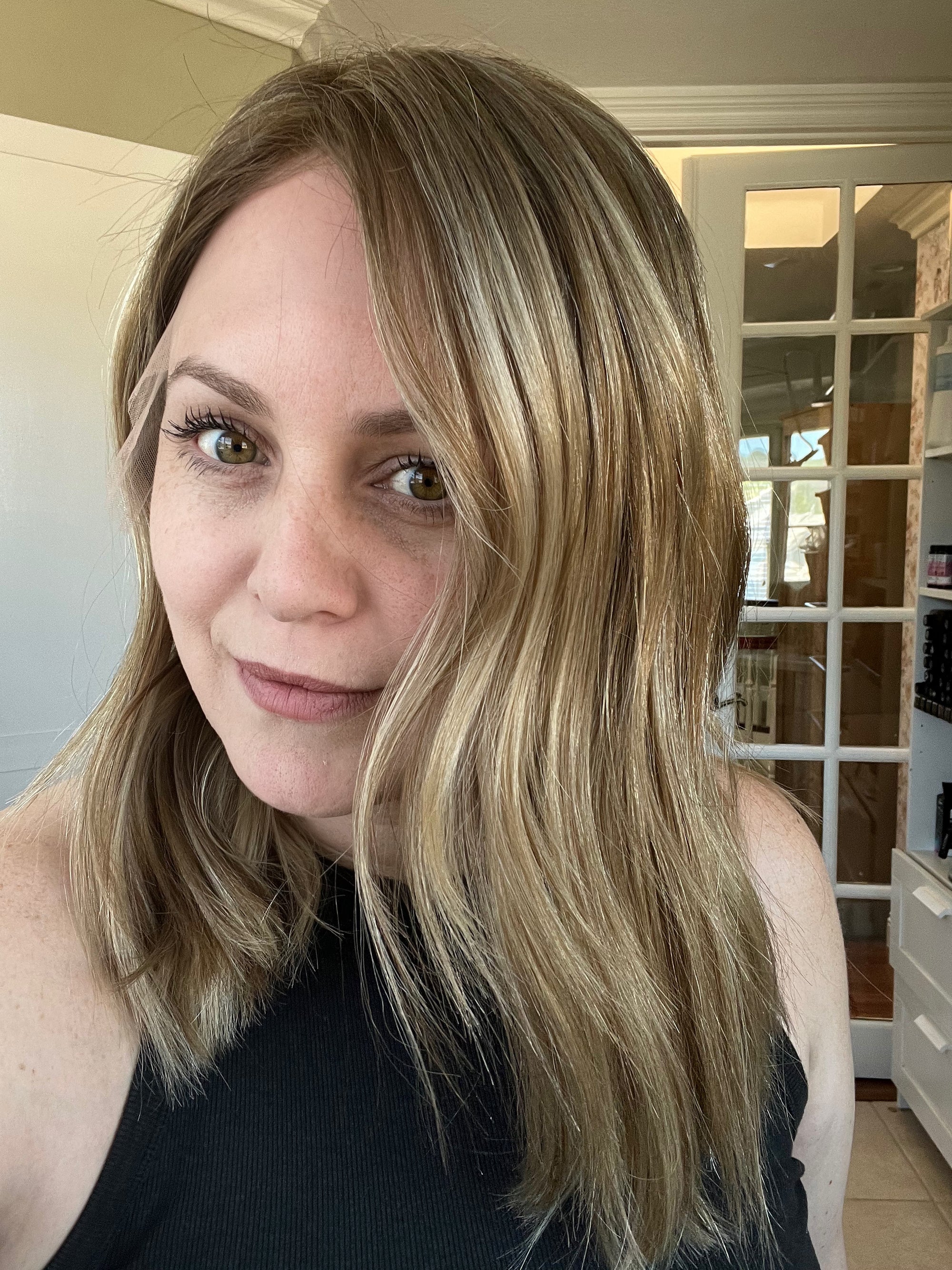 "Lainey" 16' Transparent Lace Front and Top Wig