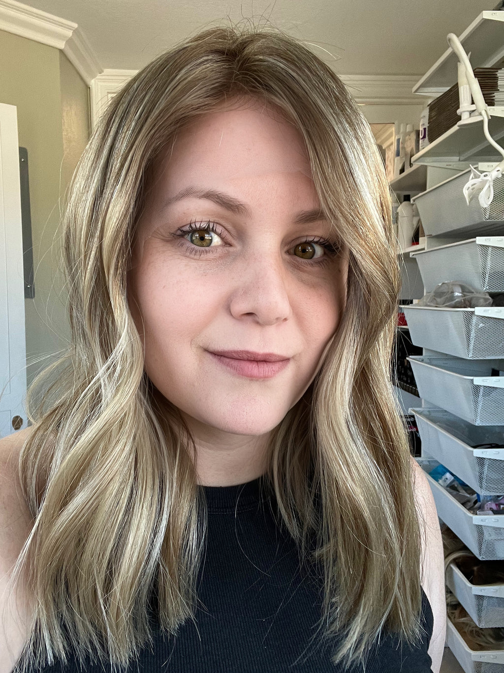 "Lainey" 16' Transparent Lace Front and Top Wig