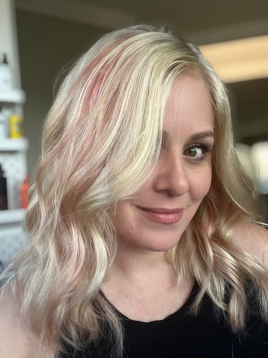 "Pink" 14" Size Large Transparent Lace Frontal No Ear Tabs