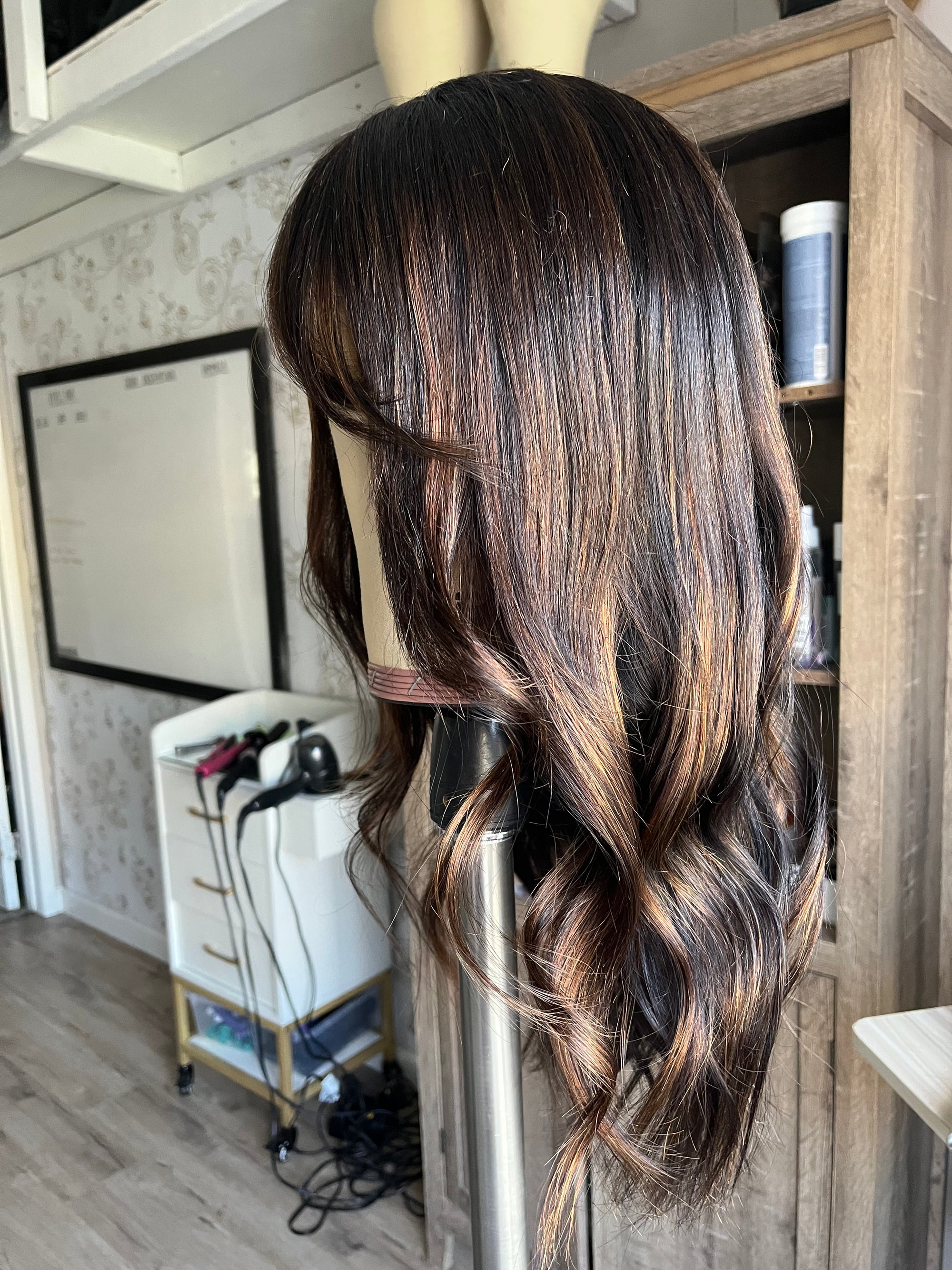 "Megan" Transparent 20" Lace Front Wig with Side Bangs