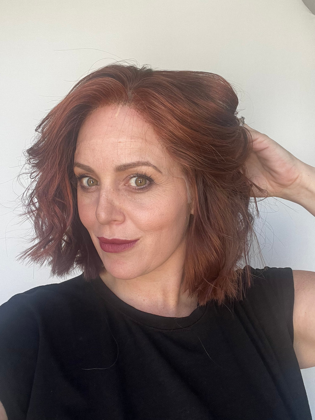 Custom Colored Copper-Red 12"(XS) Lace Front