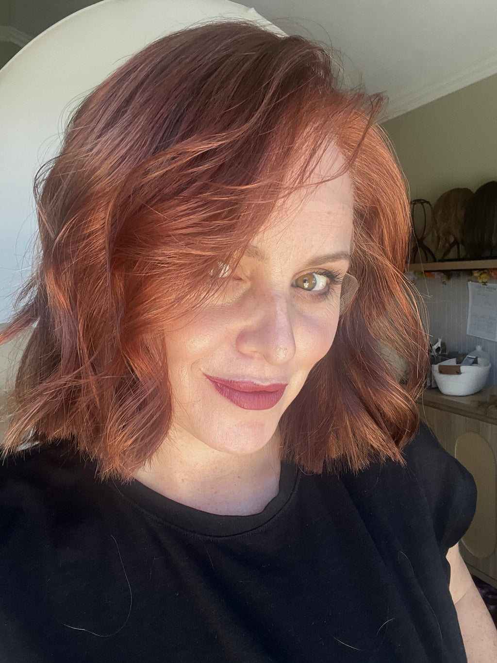 Custom Colored Copper-Red 12"(XS) Lace Front